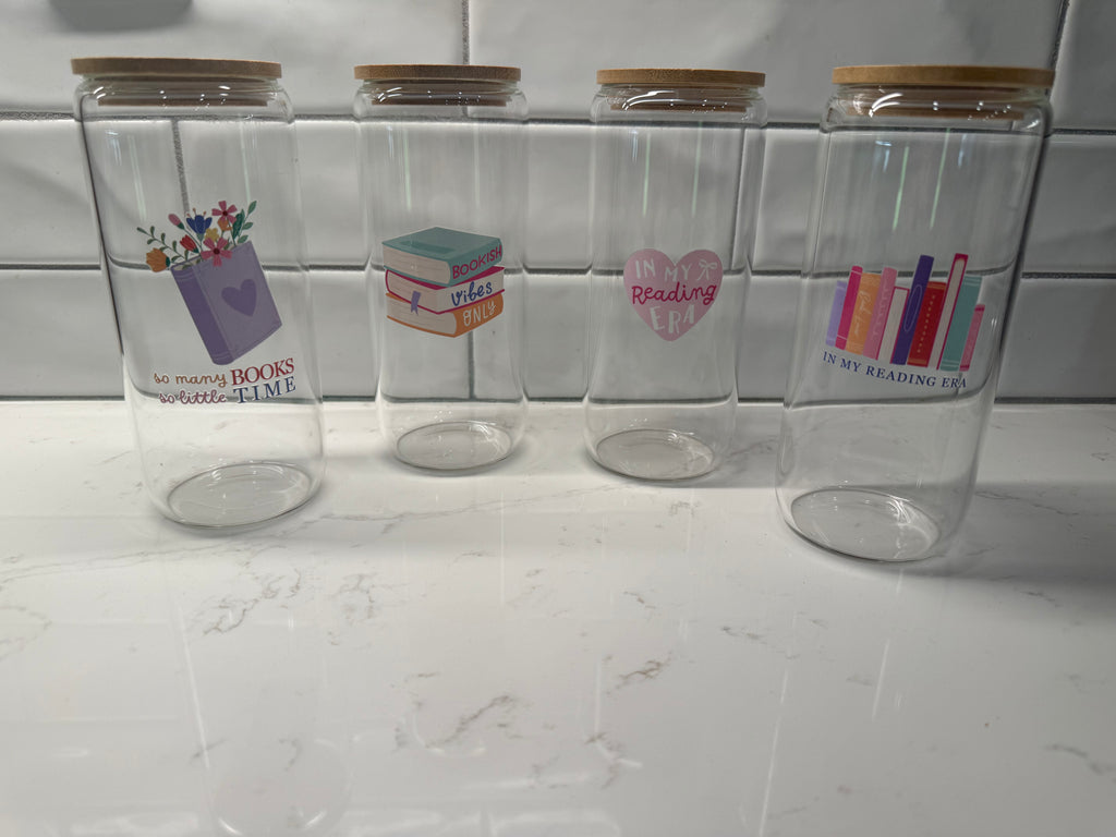 Bookish Glass Cups